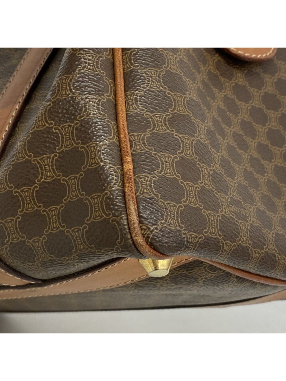 Celine Handbag Macadam Brown Gold - Picture 6 of 10